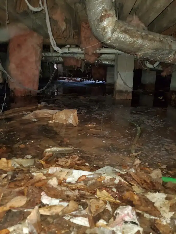 Crawl space flood assessment for Commercial Water Damage Restoration in Yeadon