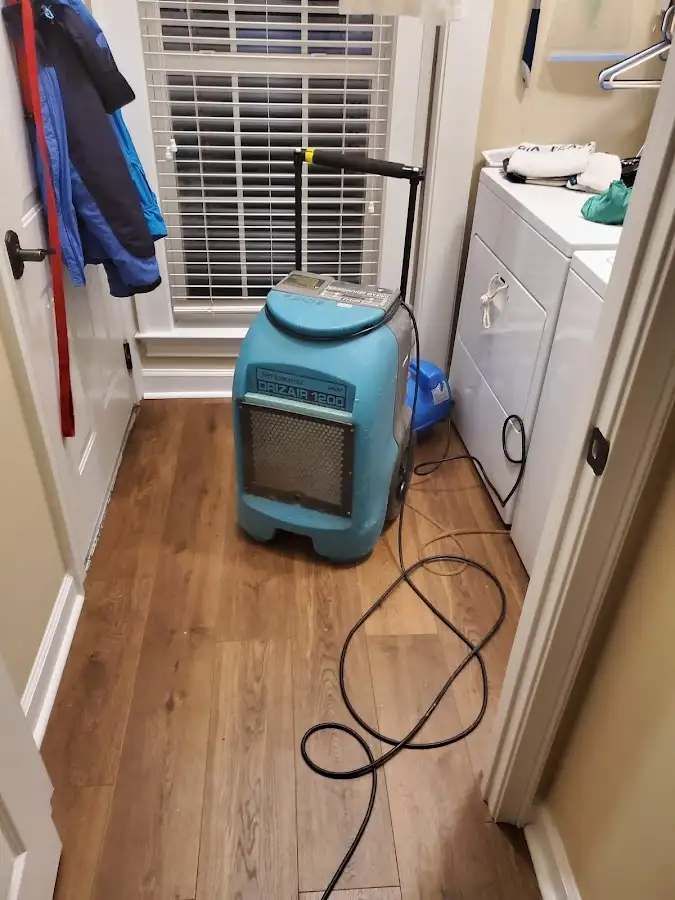Commercial dehumidifier deployed for Flood Damage Cleanup in Yeadon