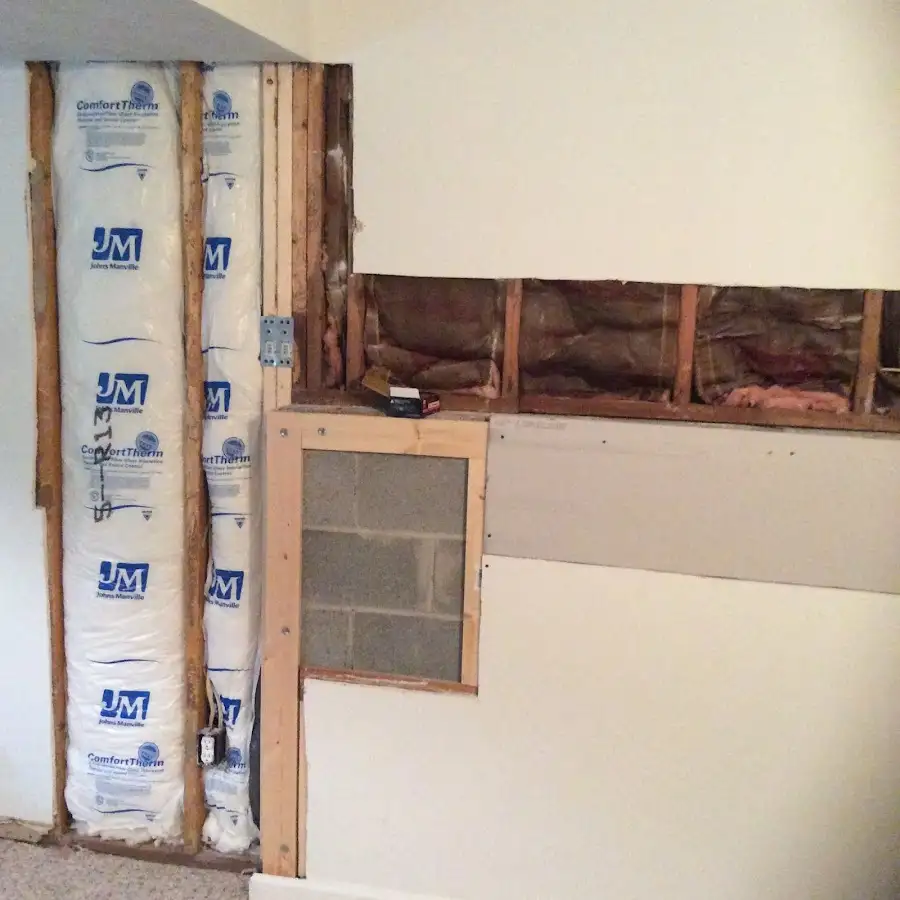 Wall insulation replacement during Contents Cleaning & Restoration in Yeadon